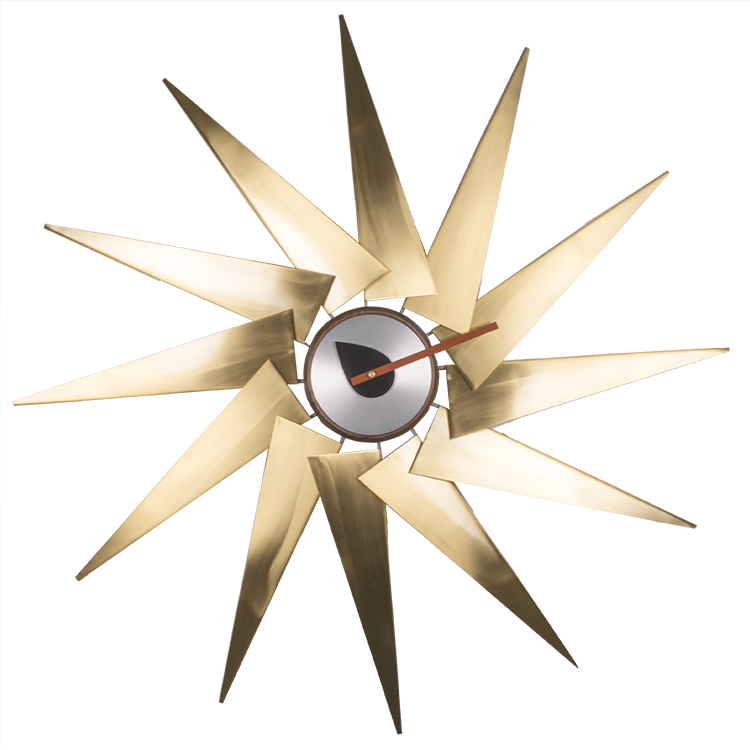 Wandklok Windmill clock metaal
