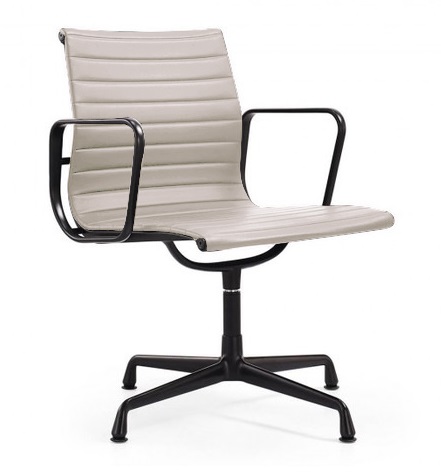 Conference chair EA108 Leather black frame grey