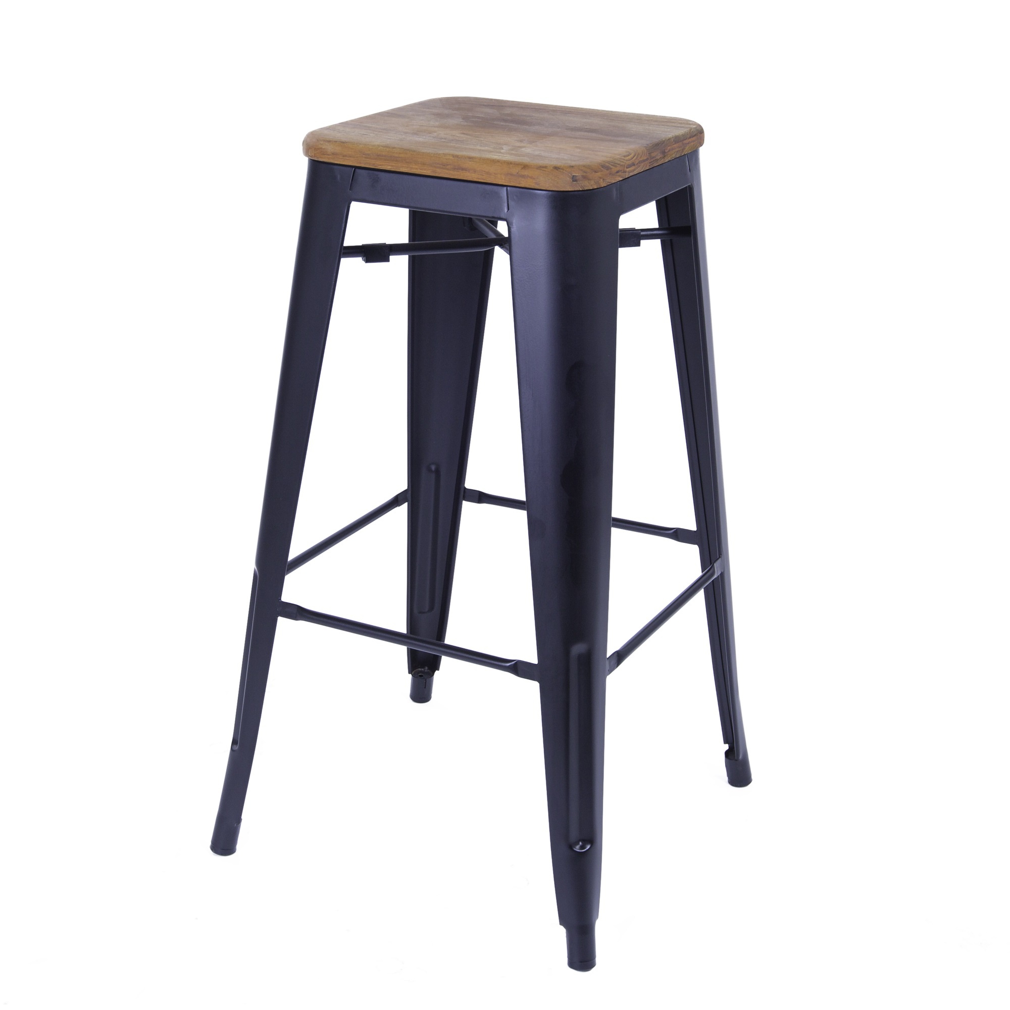 Barstool Tolix style barstool 77cm teak