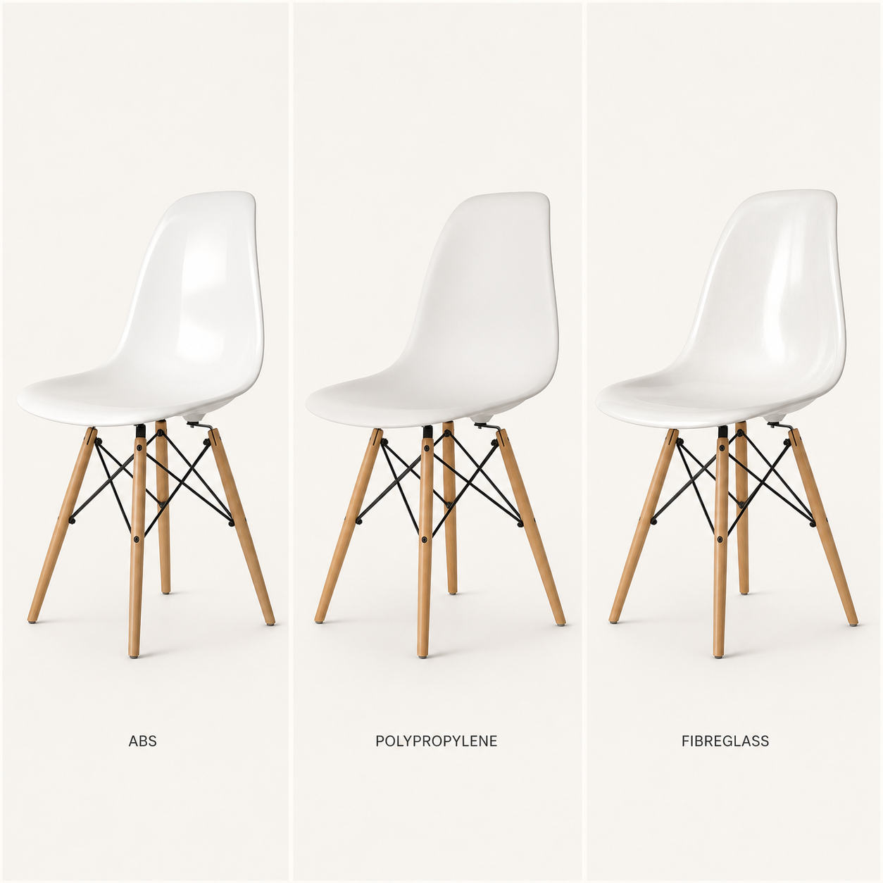 DSW materials compared: ABS, polypropylene and fibreglass