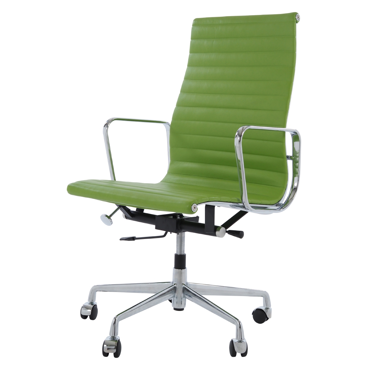  Charles Eames style, Bureaustoel EA119 Leder groen
